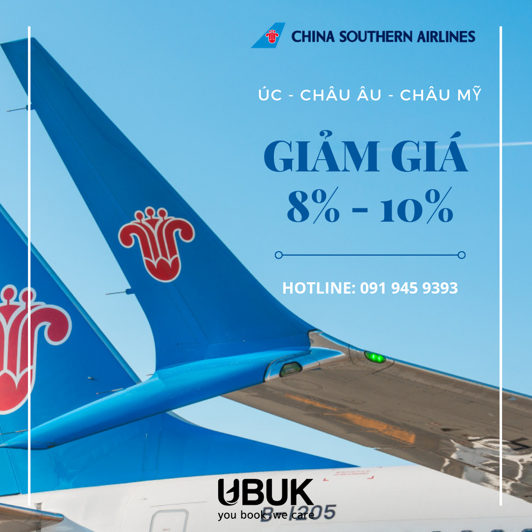 CHINA SOUTHERN AIRLINES GIẢM GIÁ 08% - 10%