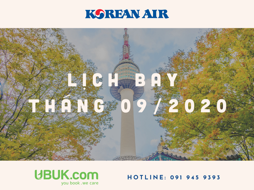 KOREAN AIR THÔNG BÁO LỊCH BAY THÁNG 09/2020