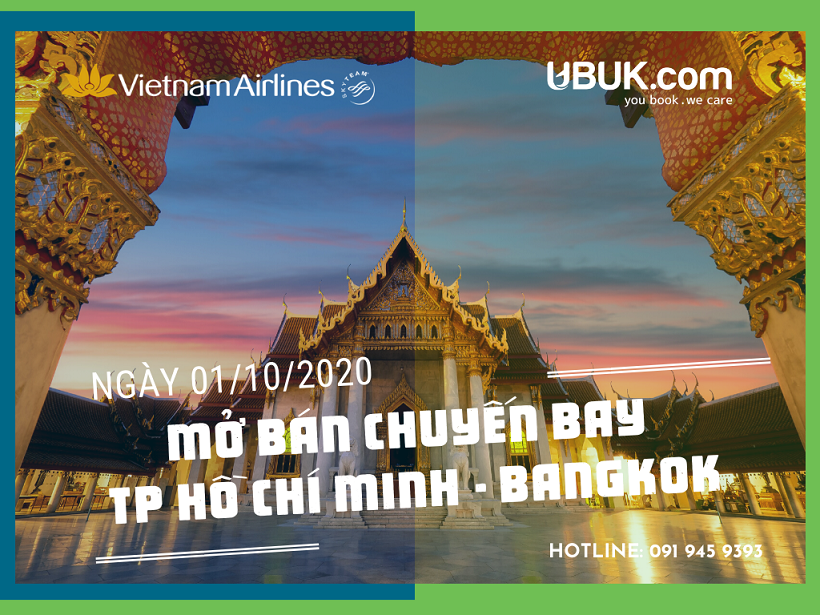 VIETNAM AIRLINES MỞ BÁN CHUYẾN BAY TP. HỒ CHÍ MINH – BANGKOK NGÀY 01/10/2020