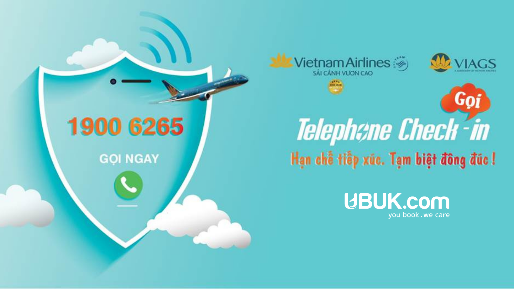 VIETNAM AIRLINES - TELEPHONE CHECK-IN DỄ DÀNG - CHUYẾN BAY AN TOÀN - HOTLINE 1900 6265