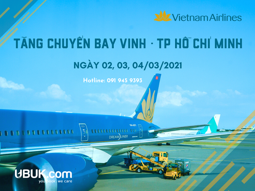 VIETNAM AIRLINES TĂNG CHUYẾN BAY VINH - TP HỒ CHÍ MINH NGÀY 02,03,04/03/2021