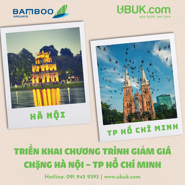 BAMBOO AIRWAYS TRIỂN KHAI CHƯƠNG TRÌNH GIẢM GIÁ CHẶNG HÀ NỘI – TP HỒ CHÍ MINH