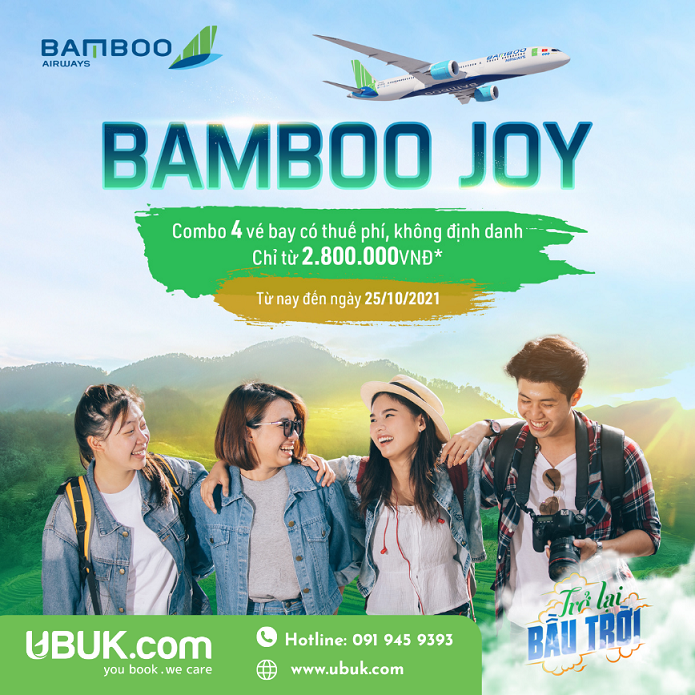 BAMBOO JOY - ƯU ĐÃI ĐỒNG GIÁ HẠNG PHỔ THÔNG CÙNG BAMBOO AIRWAYS