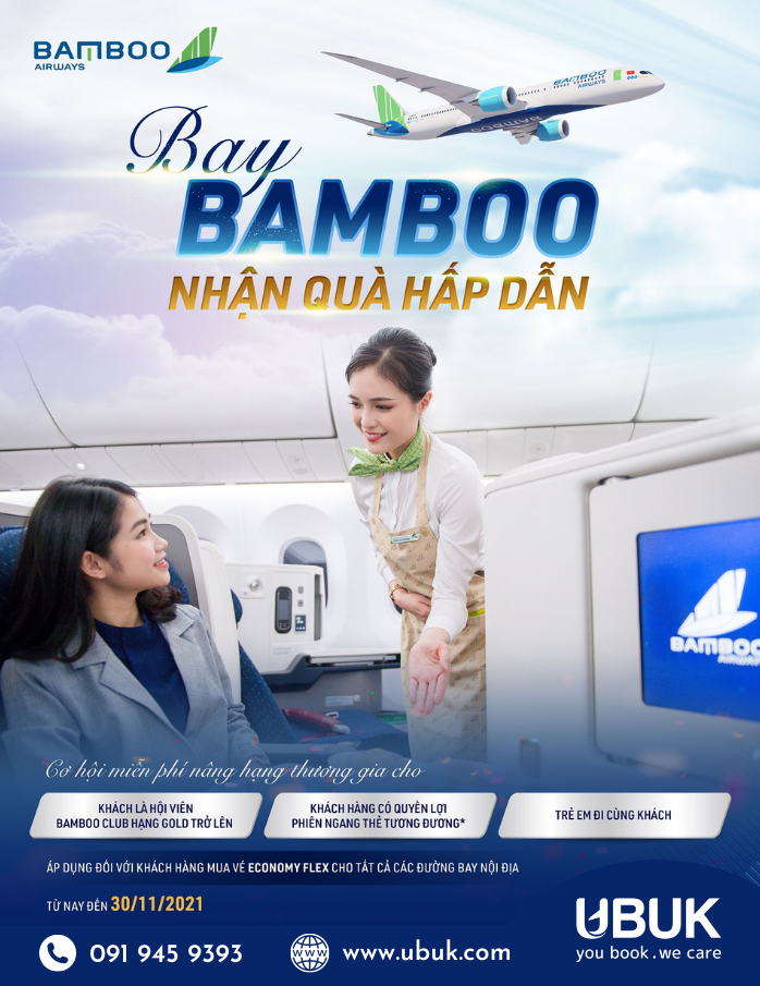 BAMBOO AIRWAYS MIỄN PHÍ NÂNG HẠNG THƯƠNG GIA