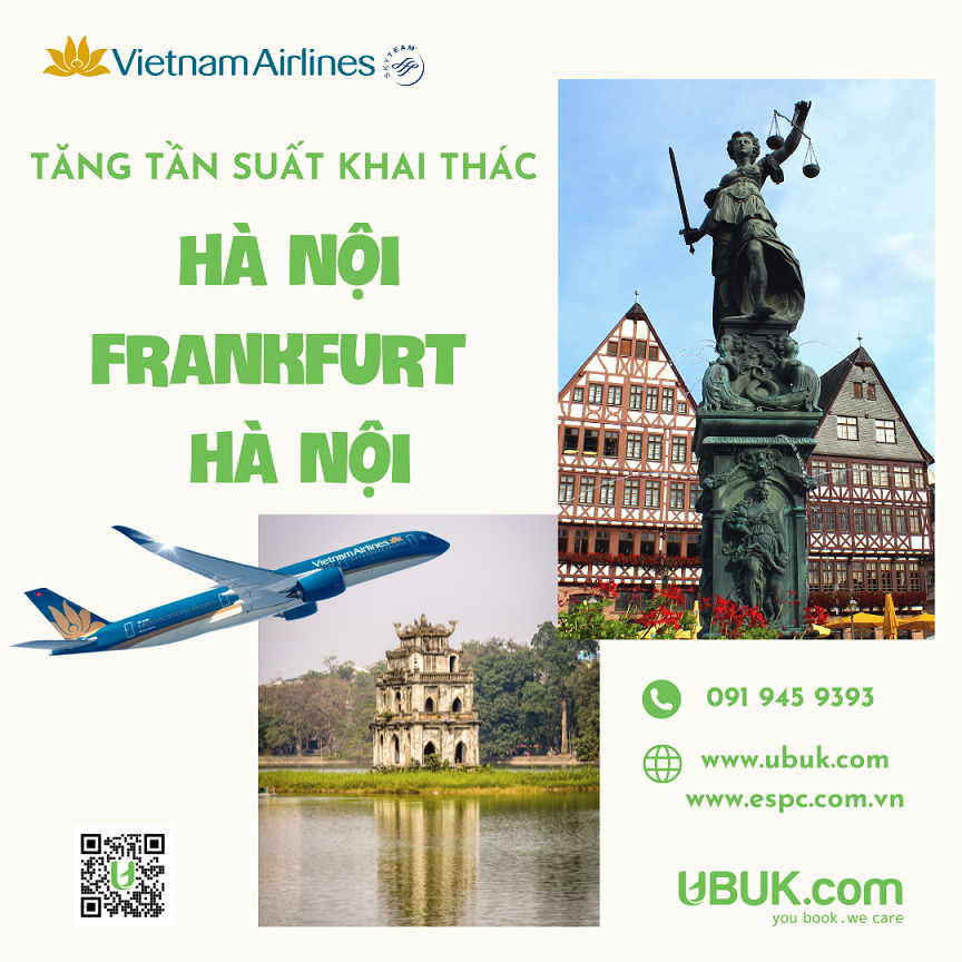 VIETNAM AIRLINES TĂNG CHUYẾN HÀ NỘI - FRANKFURT - HÀ NỘI