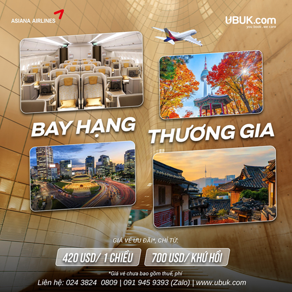 ASIANA AIRLINES – KHUYẾN MẠI HẠNG THƯƠNG GIA