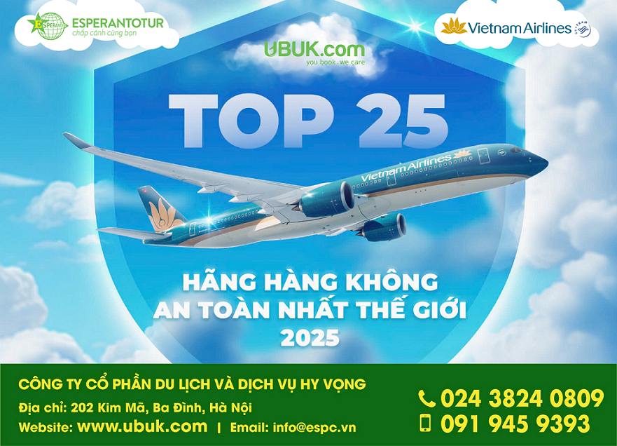 CHÚC MỪNG VIETNAM AIRLINES VINH DỰ ĐẠT DANH HIỆU TOP 25 HÃNG HÀNG KHÔNG AN TOÀN NHẤT THẾ GIỚI 2025